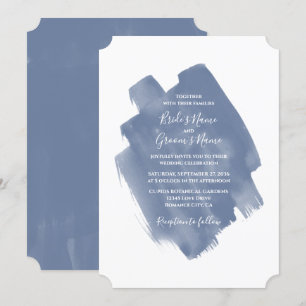 Elegant Dusty Blue Watercolor Wedding Invitations