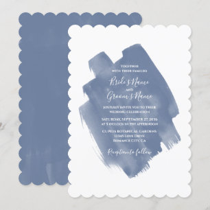 Elegant Dusty Blue Watercolor Wedding Invitations