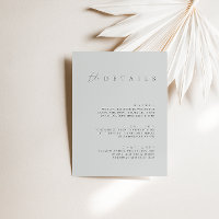 Elegant Dusty Blue Wedding Details Enclosure Card