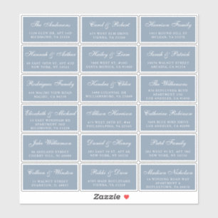 Elegant Dusty Blue Wedding Guest Address Labels
