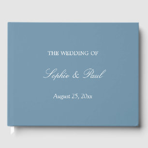 Elegant Dusty Blue Wedding Guest Book