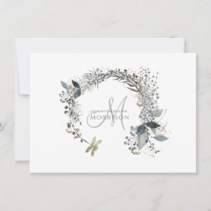 Elegant Dusty Blue Wedding Monogram Card