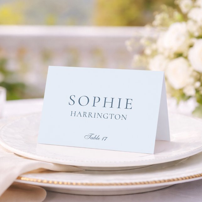 Elegant Dusty Blue Wedding Place Card (Creator Uploaded)