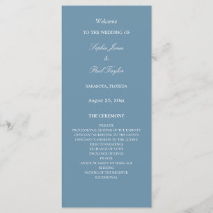 Elegant Dusty Blue Wedding Program