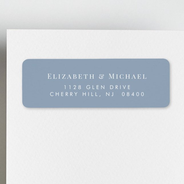 Elegant Dusty Blue Wedding Return Address (Creator Uploaded)