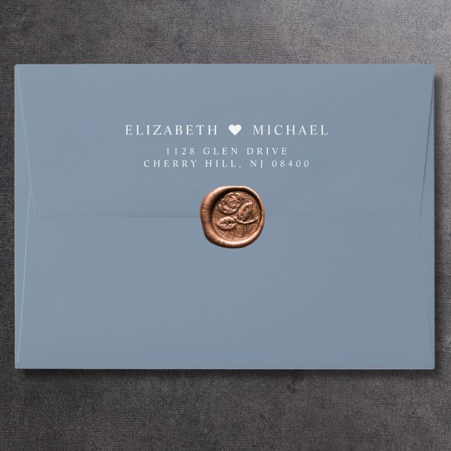 Elegant Dusty Blue Wedding Return Address Envelope (Creator Uploaded)