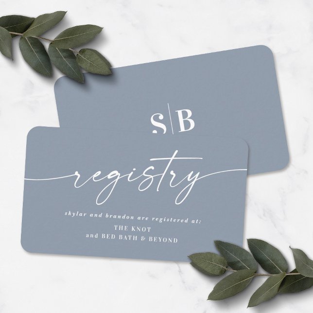 Elegant Dusty Blue Wedding Shower Gift Registry Enclosure Card (Creator Uploaded)