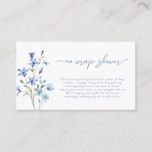 Elegant Dusty Blue Wildflower No Wrap Enclosure Card