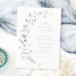 Elegant Dusty Blue Wildflower Rustic Boho Wedding Invitation<br><div class="desc">Elegant delicate watercolor wildflowers,  set alongside your event details. Pastel palettes of soft yellow,  off white,  sage green,  dusty blue,  and botanical greenery,  simple and romantic. Great floral wedding invitations for modern rustic wedding,  country garden wedding,  and boho wedding in spring and summer.</div>