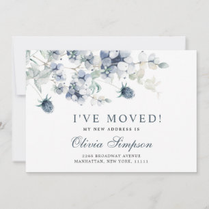 Elegant Dusty Blue Winter Moving Announcement