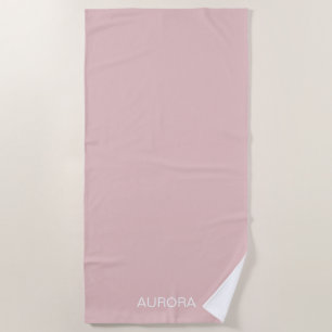 Elegant Dusty Blush Personalised Name -  Beach Towel