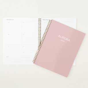Elegant Dusty Blush Personalised Name - Planner