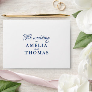 Elegant Dusty French Blue Vintage Floral Wedding  Envelope