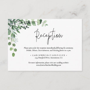 Elegant Dusty Green Eucalyptus Wedding  Enclosure Card