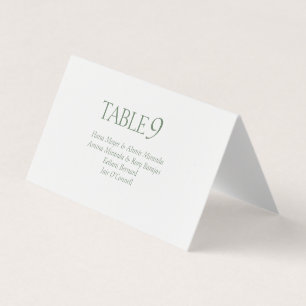 Elegant Dusty Green Monogram Wedding Place Cards