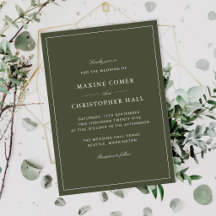 Elegant Dusty Green Script Classic Wedding