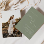 Elegant Dusty Green Script Photo Classic Wedding Invitation<br><div class="desc">Designed to coordinate with for the «Modern Classic» Wedding Invitation Collection. To change details,  click «Personalise». View the collection link on this page to see all of the matching items in this beautiful design or see the collection https://bit.ly/3H2bCfh</div>