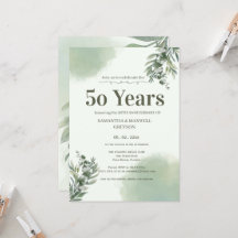 Elegant Dusty Green Script Wedding Anniversary 