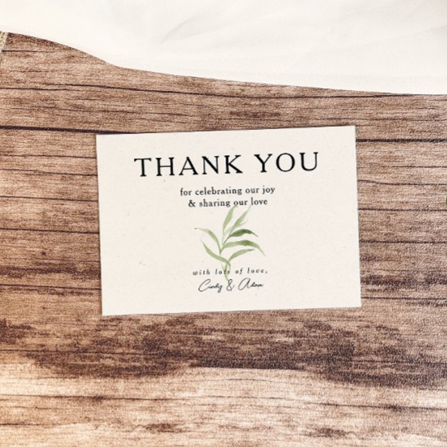 Elegant Dusty Greenery Foliage Wedding Thank You Card (Creator Uploaded)