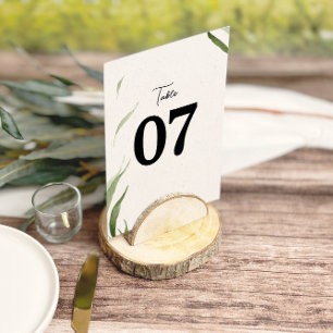 Elegant Dusty Greenery Wedding Table Numbers
