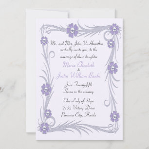 Elegant Dusty Lavender Wedding Invitation