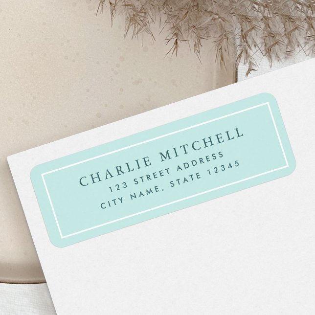 Elegant dusty light aqua blue return address (Creator Uploaded)