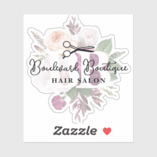 Elegant Dusty Mauve Floral Hair Salon Stylist Logo