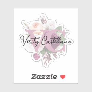Elegant Dusty Mauve Floral Personal Name Logo