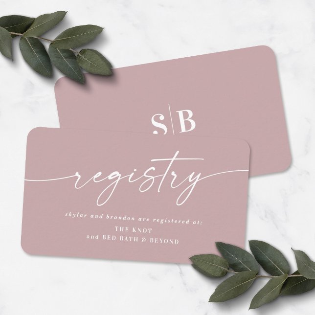 Elegant Dusty Mauve Wedding Shower Gift Registry Enclosure Card (Creator Uploaded)