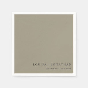 Elegant Dusty Olive Trendy Minimal Custom Wedding Napkin