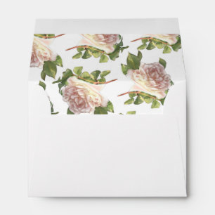 Elegant dusty peachy orange white floral rose envelopes