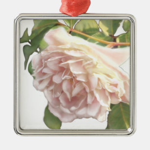 Elegant dusty peachy orange white floral rose metal tree decoration