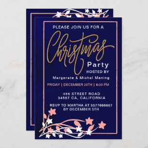 Elegant Dusty Pink Boho Wildflower Christmas Invitation