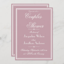 Elegant Dusty Pink Chic Script RSVP Couples Shower