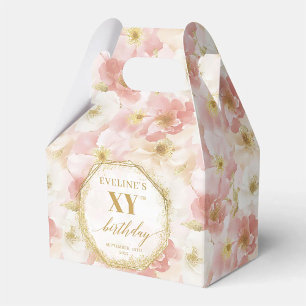 Elegant Dusty Pink Floral Birthday Party Favour Bo Box