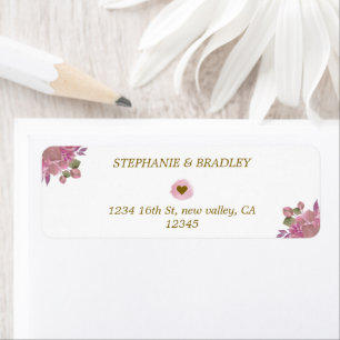 Elegant Dusty Pink Floral Wedding Address Labels