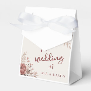Elegant Dusty Pink Floral Wedding Favour Box