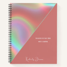 Elegant Dusty Pink Holographic Notebook