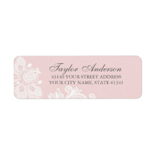 Elegant Dusty Pink Lace Return Address Label
