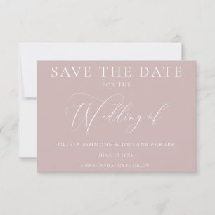 Elegant Dusty Pink Modern Wedding Save The Date
