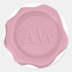 Elegant Dusty Pink Monogram Wedding Wax Seal