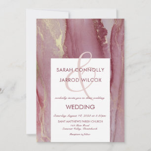 Elegant Dusty Pink Wedding Invitation