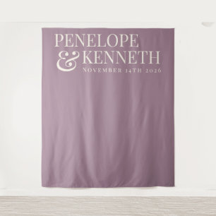 Elegant Dusty Purple Custom Wedding Backdrop Tapestry