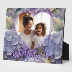 Elegant dusty purple floral Best Mom Ever template Plaque