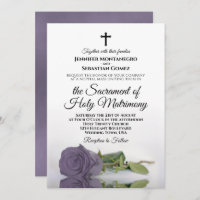 Elegant Dusty Purple Rose Modern Catholic Wedding