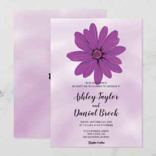 Elegant dusty purple rose romantic floral Wedding Invitation