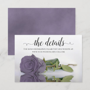 Elegant Dusty Purple Rose Wedding Details Website Enclosure Card
