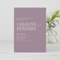 Elegant Dusty Purple Wedding Formal Script Serif