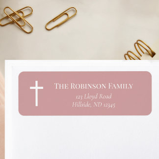 Elegant Dusty Rose Baptism Address