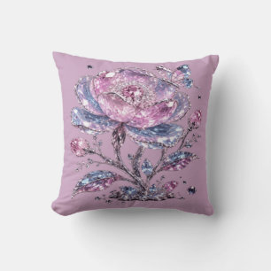 Elegant Dusty Rose Botanical Pattern Design Cushion
